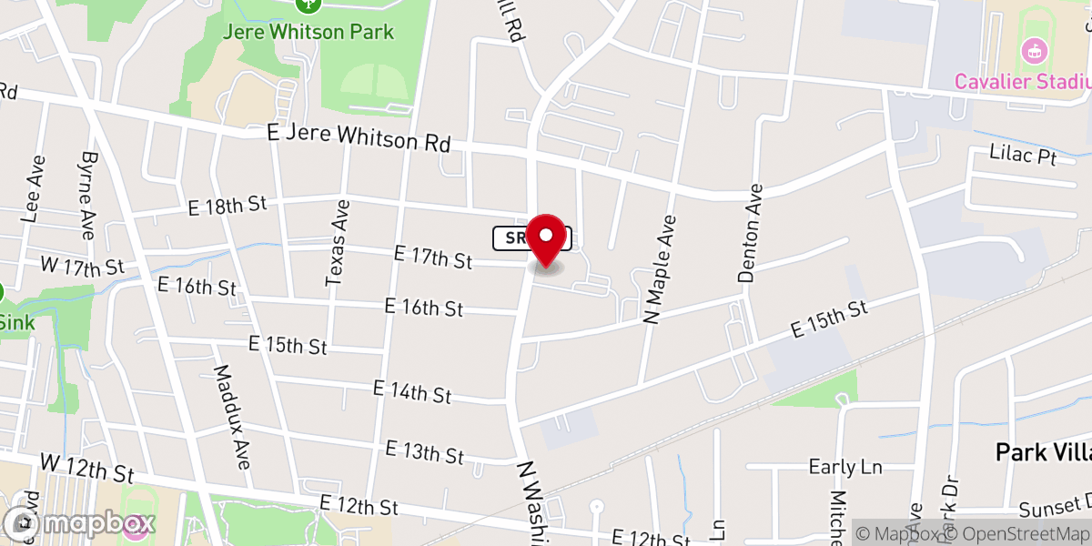 Map showing location of Washington Ave Baptist Church