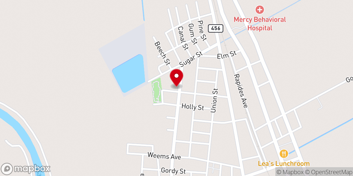 Map showing location of Springhill Baptist Church