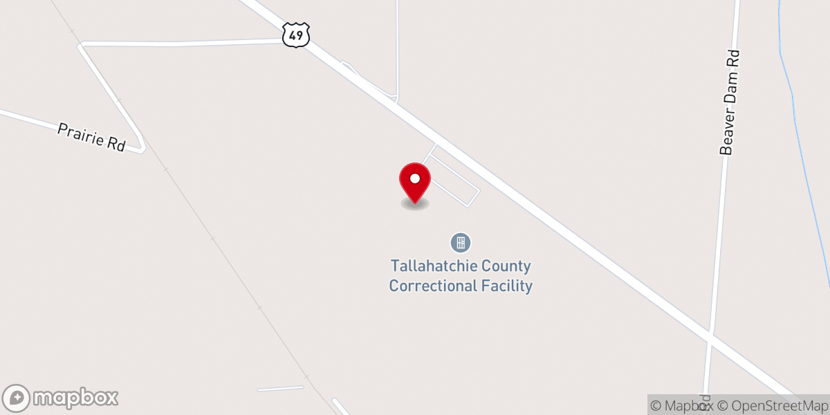 Map showing location of Tallahatchie County Correction