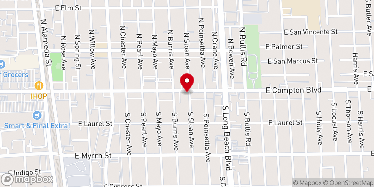 Map showing location of Victory Outreach Compton Spanish