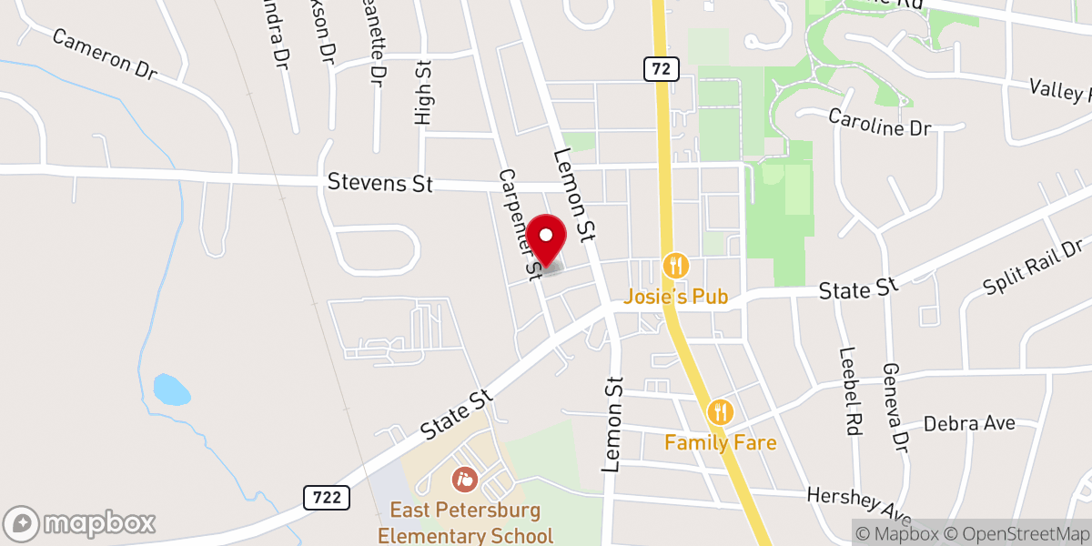 Map showing location of Grace Evangelical Congregational Church