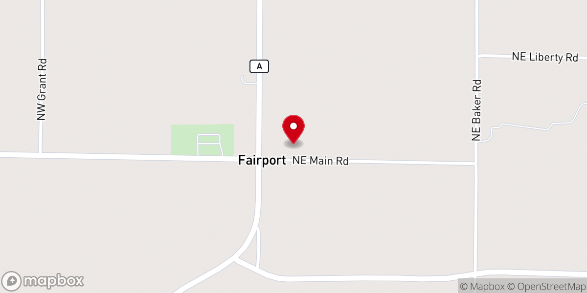 Map showing location of Fairport Baptist Church
