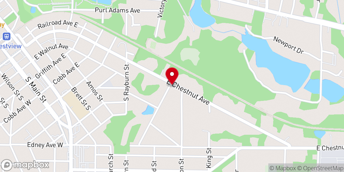 Map showing location of First Pentcoastal Church