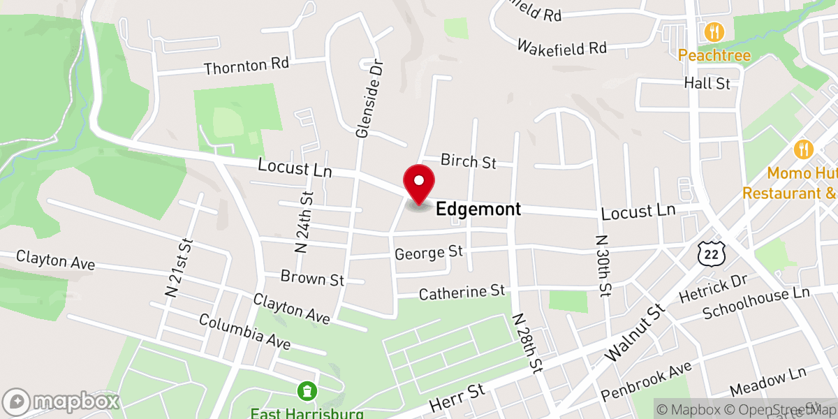 Map showing location of First Baptist Church