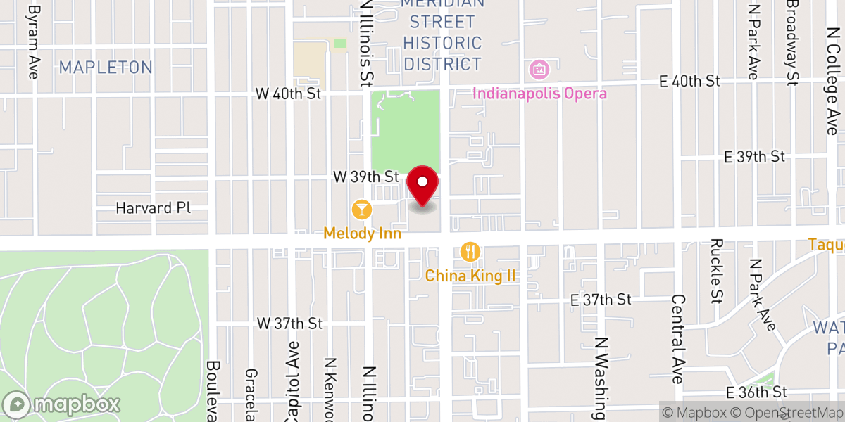 Map showing location of North United Methodist Church