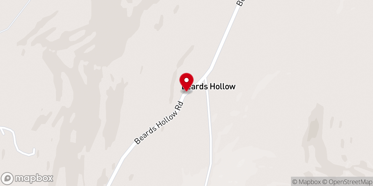 Map showing location of Beards Hollow Church