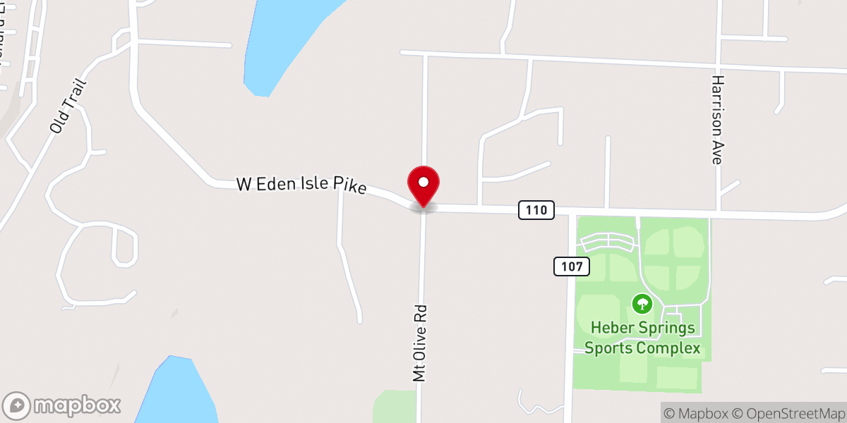 Map showing location of Heber Springs SDA Church