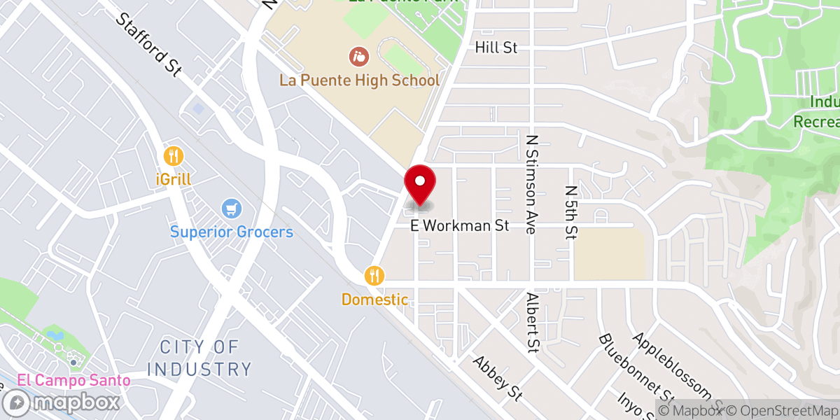 Map showing location of Bible Baptist Church of San Gabriel Valley