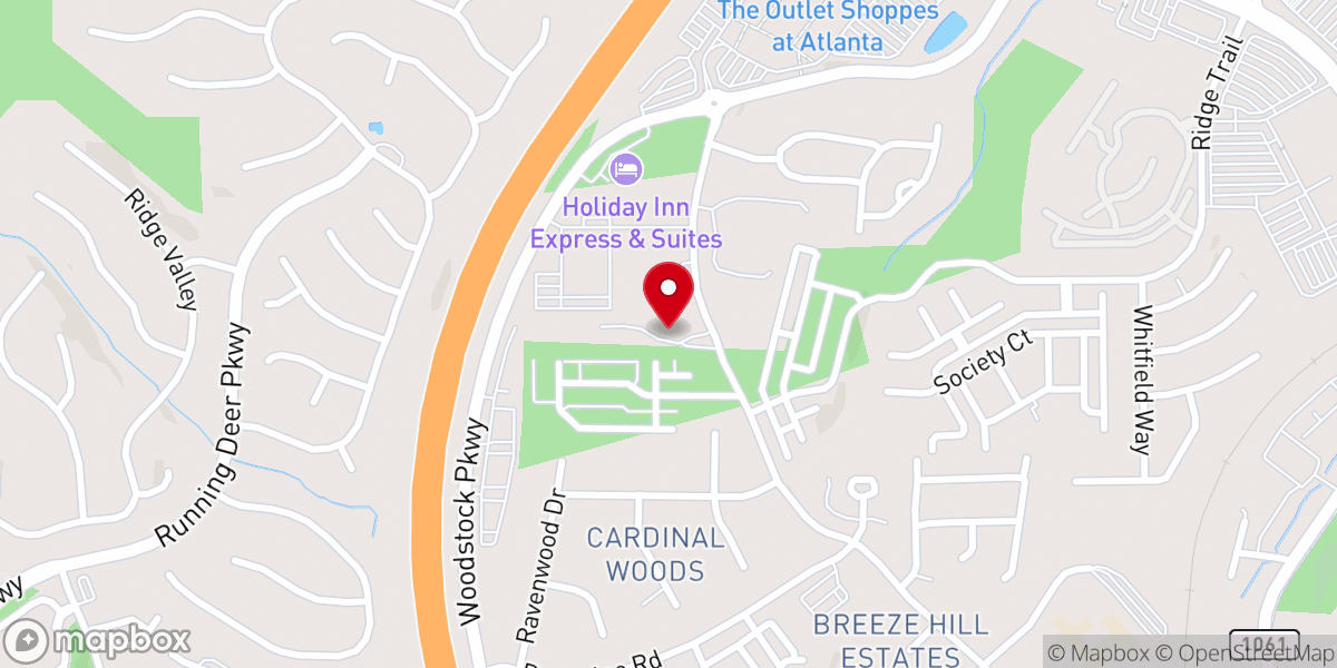 Map showing location of Rope Mill baptist Church