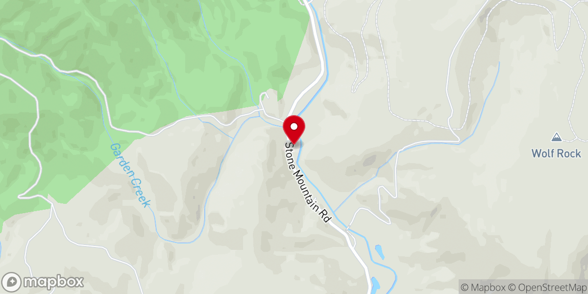 Map showing location of Garden Creek Baptist Church