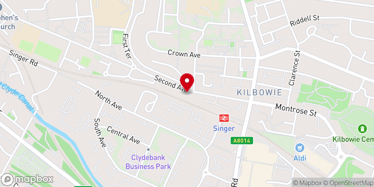 Map showing location of Clydebank Methodist Church
