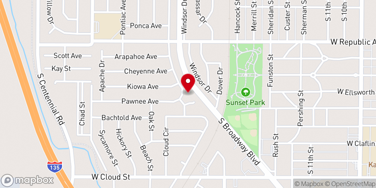Map showing location of Village Bible Church