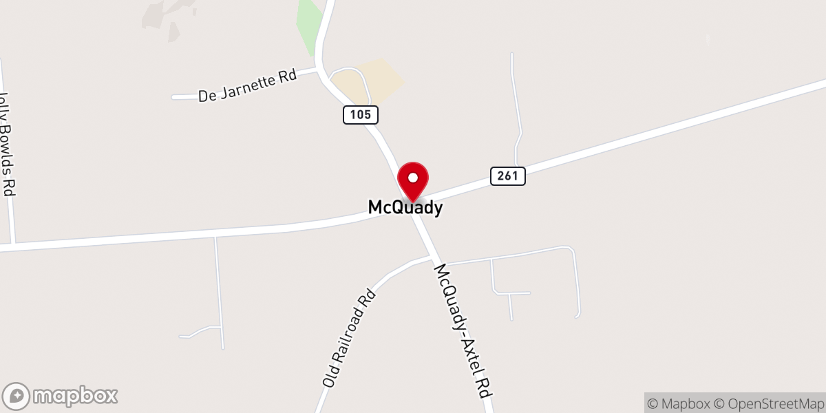 Map showing location of McQuady