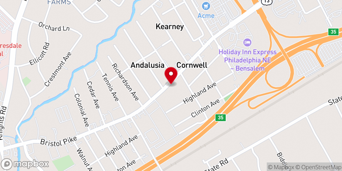 Map showing location of Episcopal Church of the Redeemer