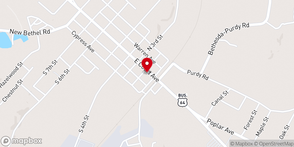 Map showing location of Jesus Cares - McNairy County