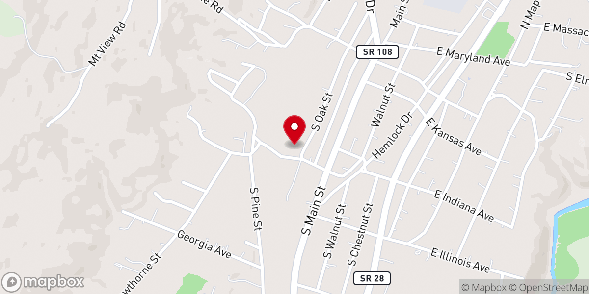 Map showing location of South Whitwell Baptist Church