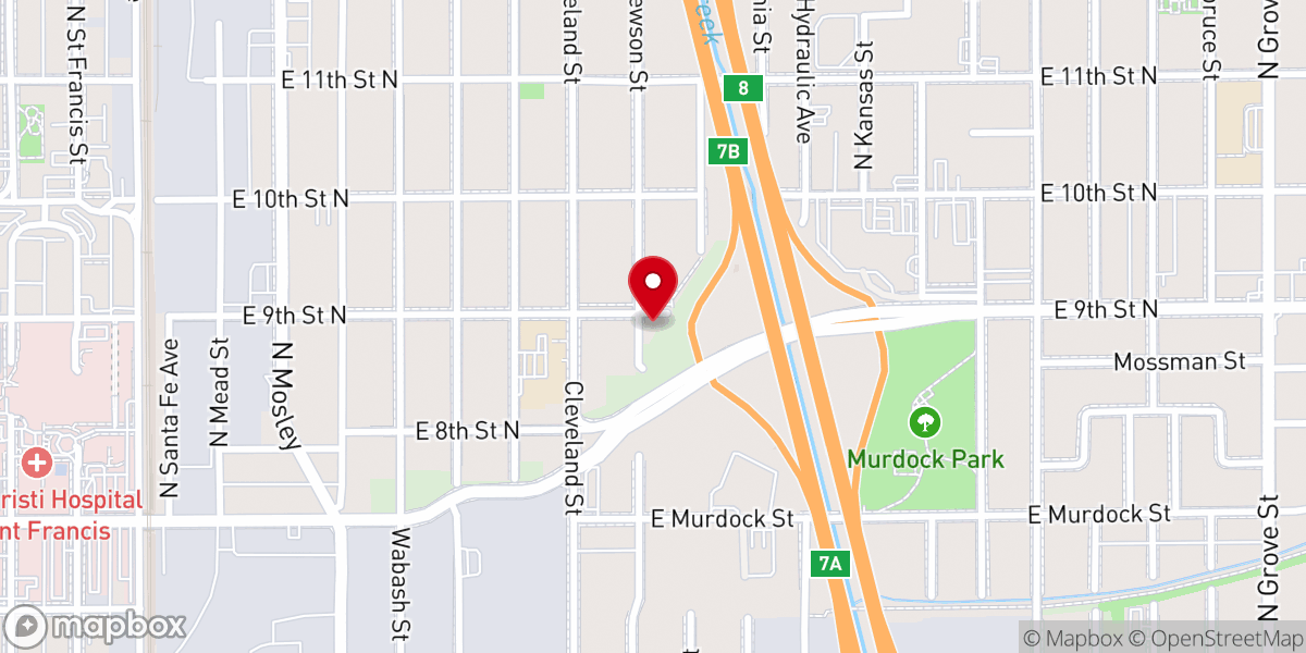 Map showing location of Ninth Street Church of God