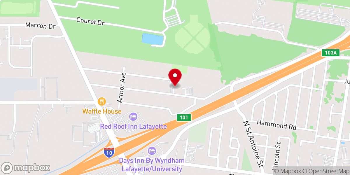 Map showing location of Word of Faith Worship Center