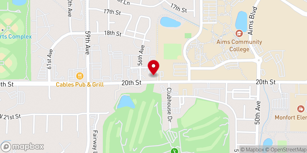 Map showing location of Celebration Pointe Church