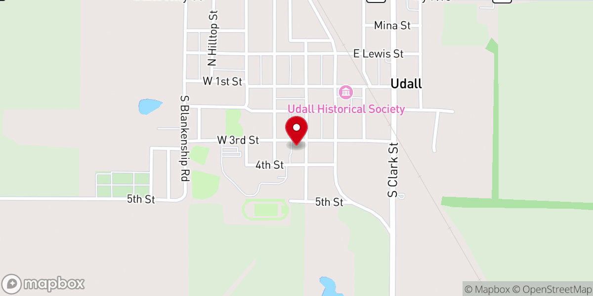 Map showing location of United Methodist Church