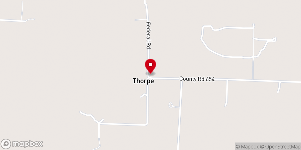 Map showing location of Thorpe Church