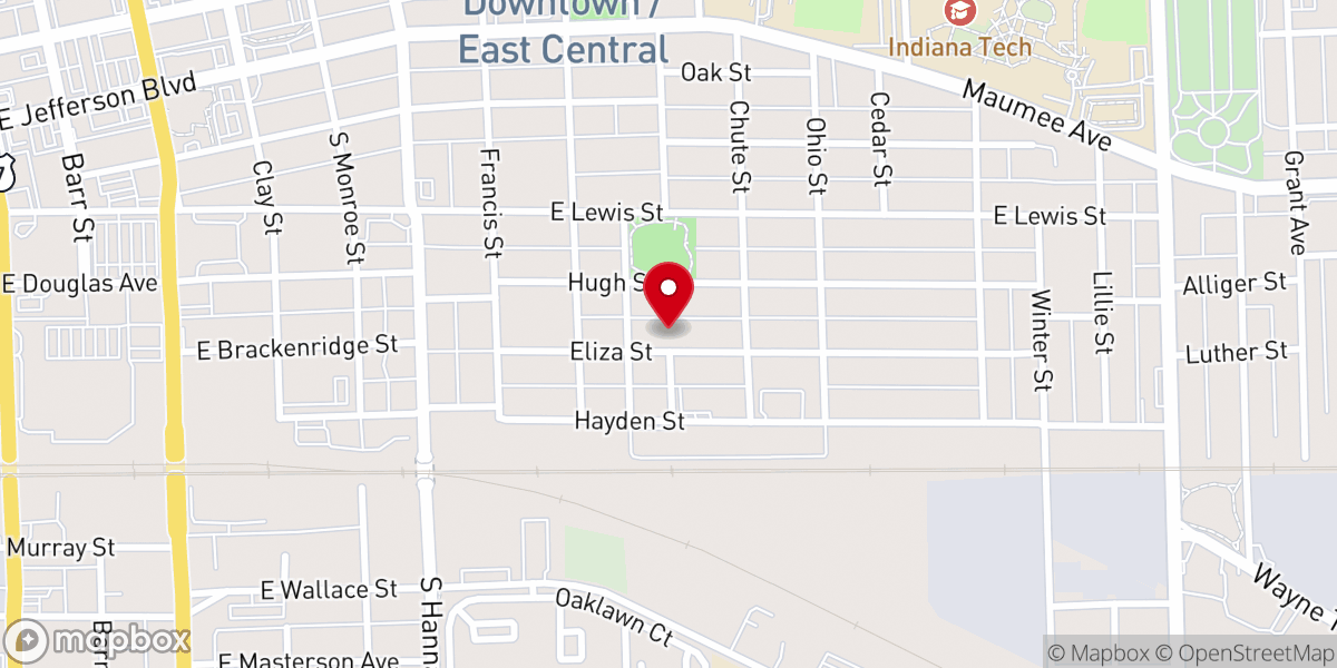 Map showing location of Pilgrim Baptist Church of Fort Wayne