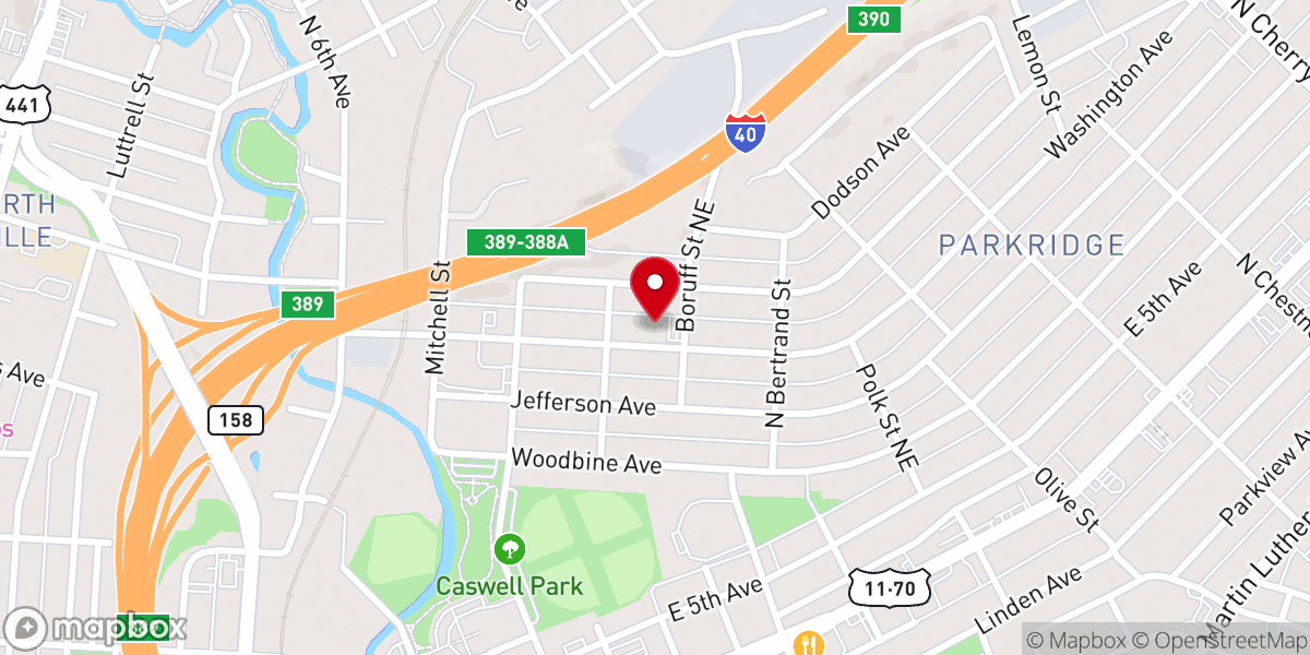 Map showing location of Peace and Goodwill Missionary Baptist Church