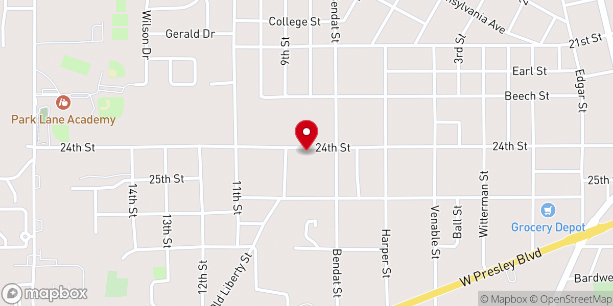 Map showing location of Abundant Life Church