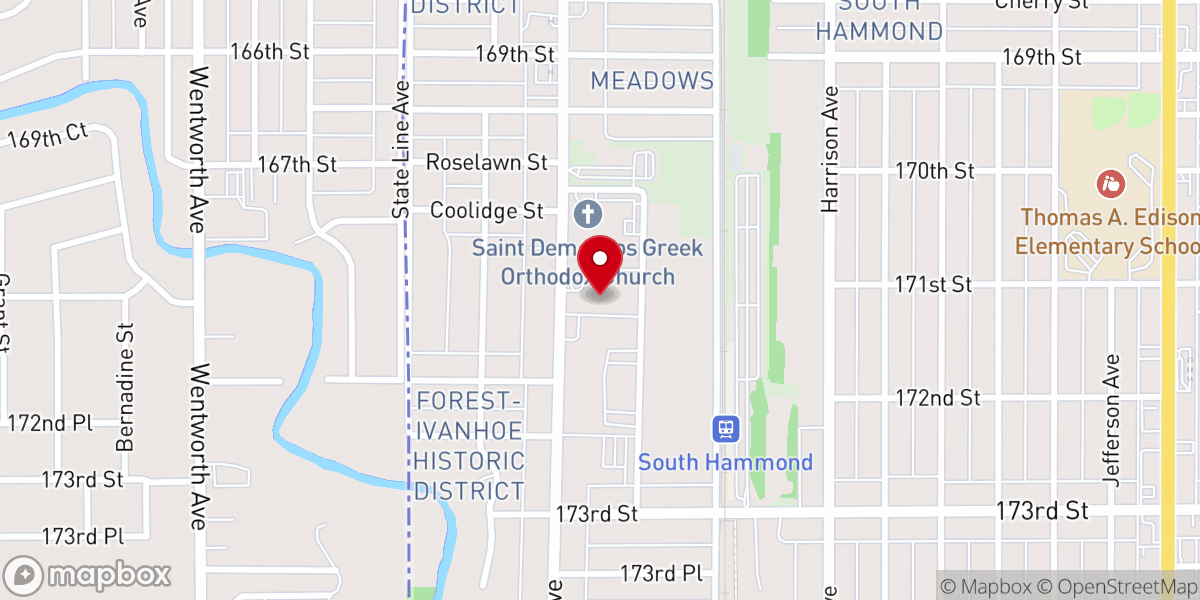Map showing location of Anthem Church