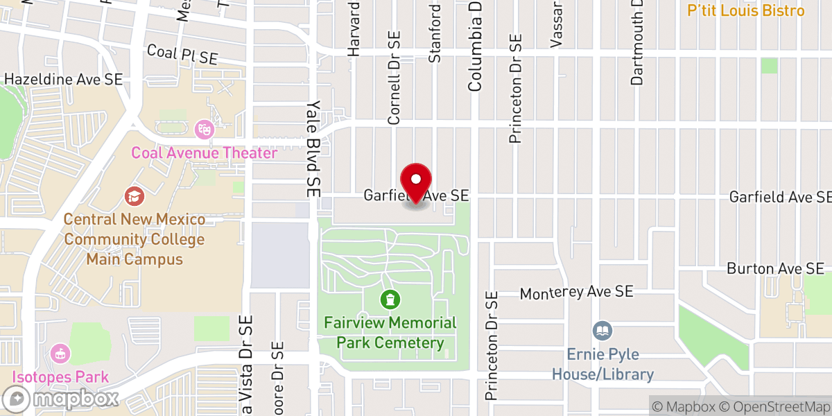 Map showing location of Garfield Gospel Chapel