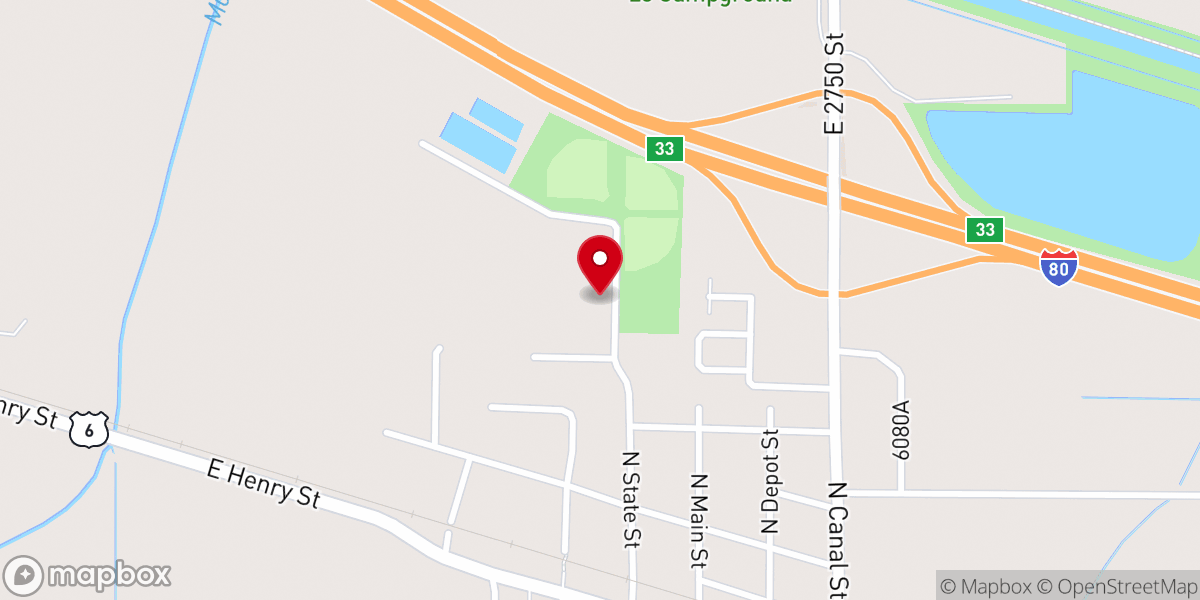 Map showing location of Annawan Community Building