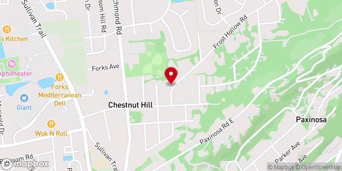 Map showing location of Chestnut Hill Church
