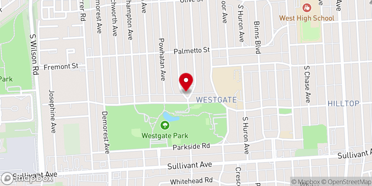 Map showing location of Parkview United Methodist Church