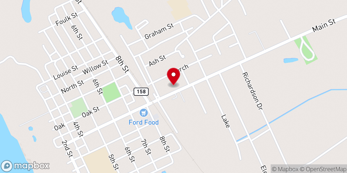 Map showing location of First Baptist Church, Colfax Louisiana