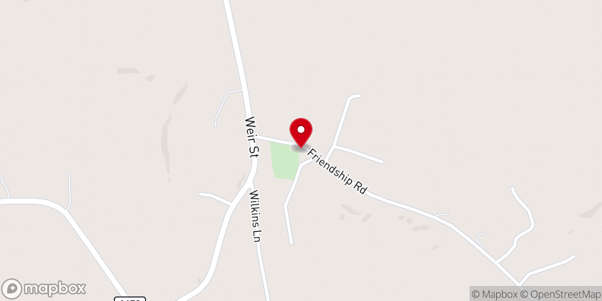 Map showing location of Friendship Missionary Baptist Church
