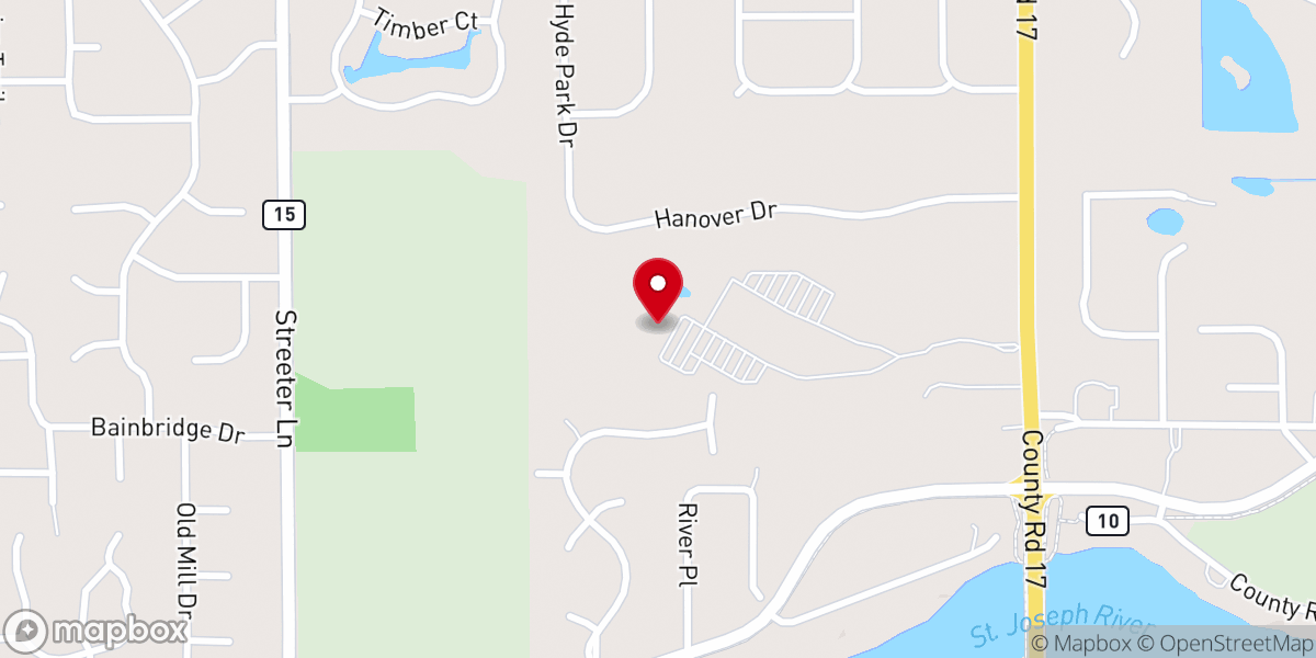 Map showing location of Woodland Pickleball Courts at First Baptist Church