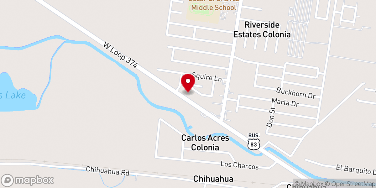 Map showing location of Palmview Iglesia de Cristo