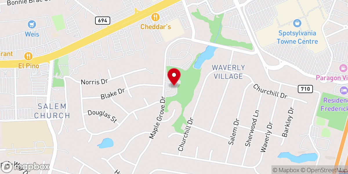 Map showing location of Peace United Methodist Church - Food Distribution Center