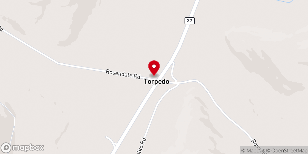 Map showing location of Torpedo Community Church