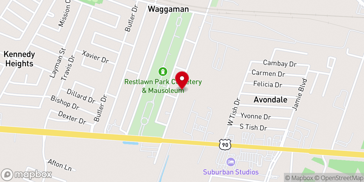 Map showing location of Little Zion Missionary Baptist Church