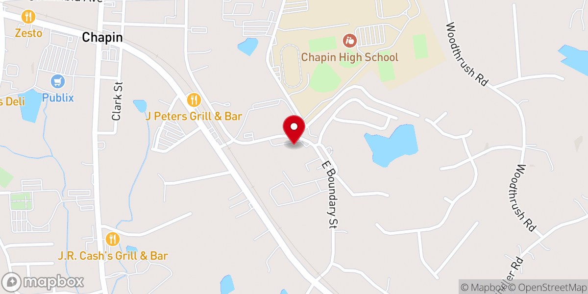 Map showing location of First Church of Chapin