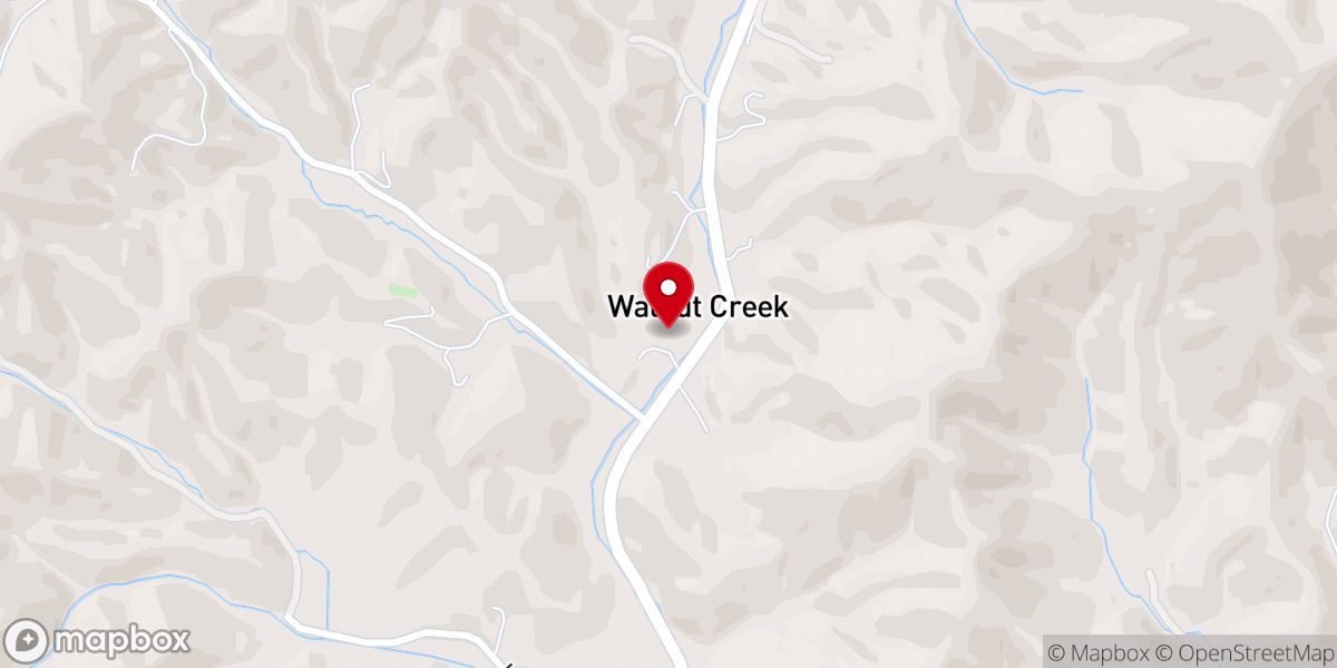 Map showing location of Walnut Creek Baptist Church