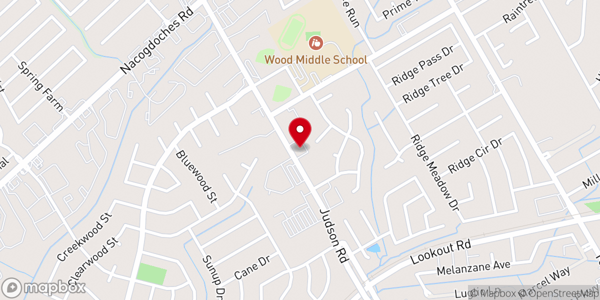 Map showing location of Jesus Baptist San Antonio Church