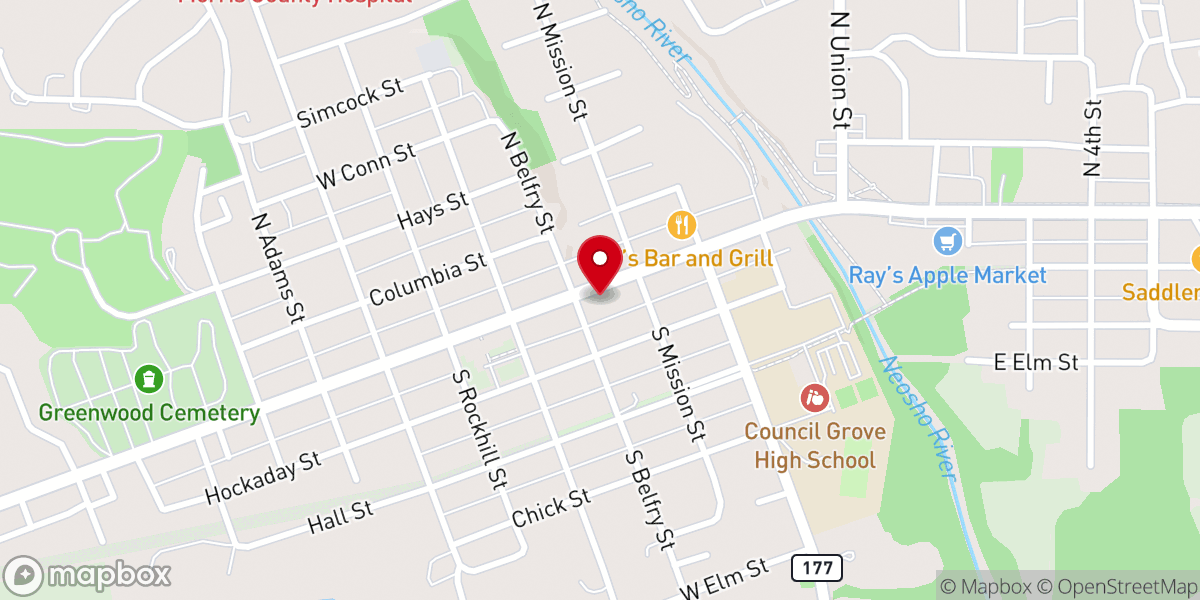 Map showing location of Bowers Community Center