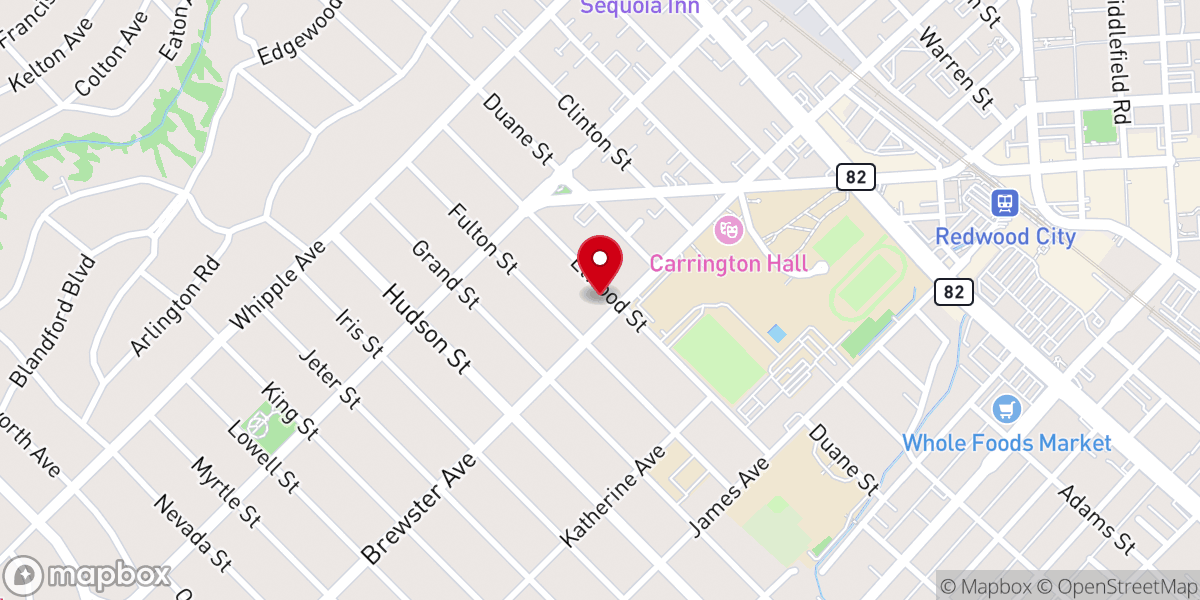 Map showing location of Iglesia Adventista del Séptimo Día Hispana de Redwood City / Redwood City Hispanic Seventh-day Adventist Church