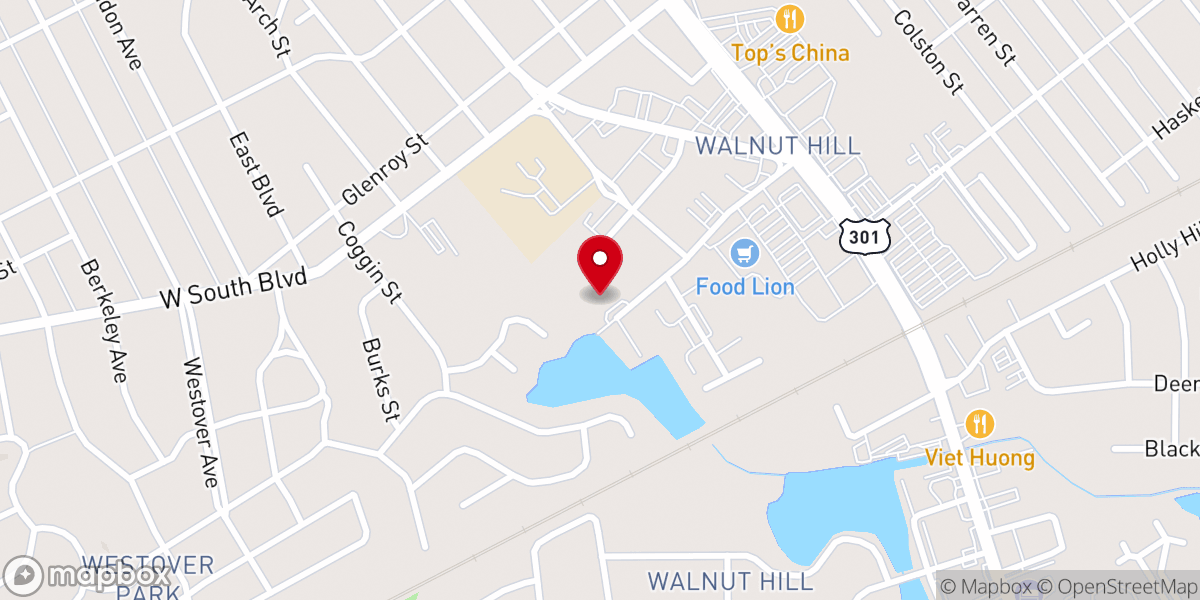 Map showing location of Covenant Presbyterian Church