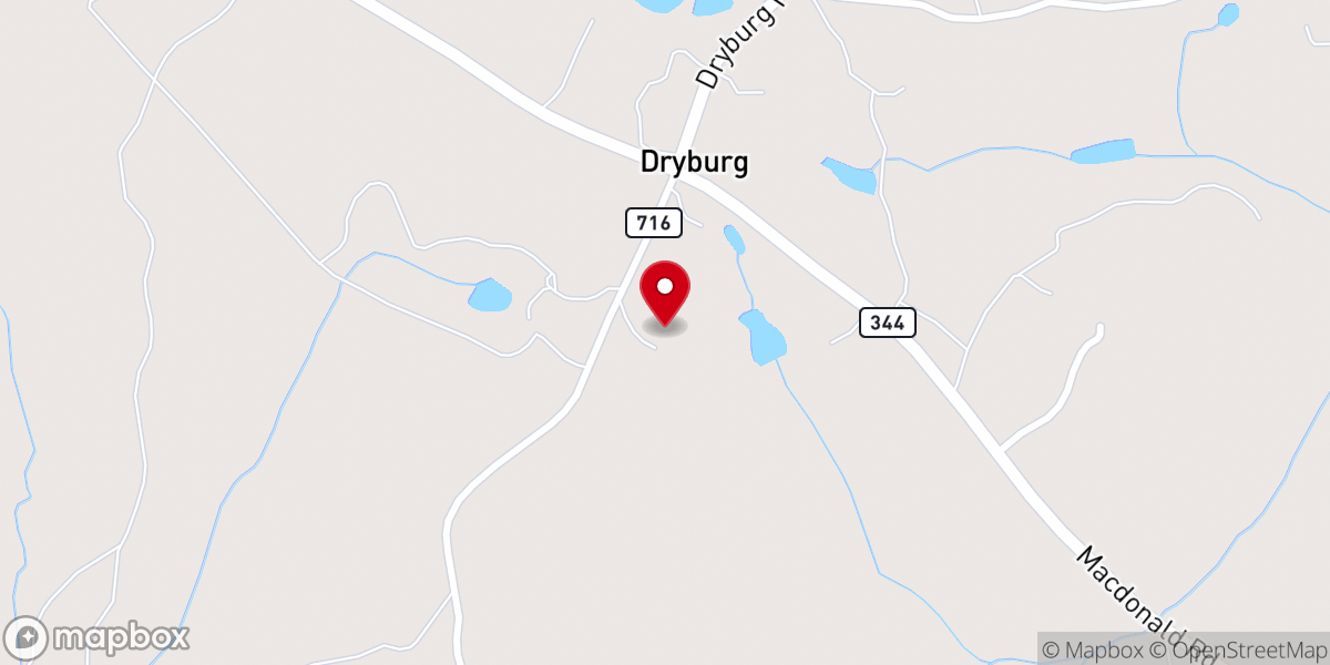 Map showing location of Fork Baptist Church