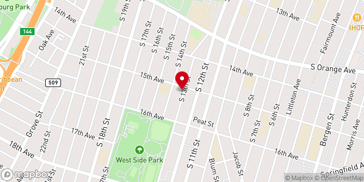 Map showing location of Greater Harvest Baptist Church