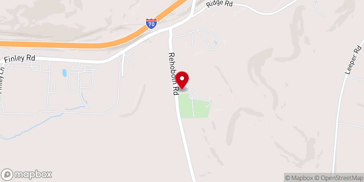 Map showing location of Rehoboth Presbyterian Church