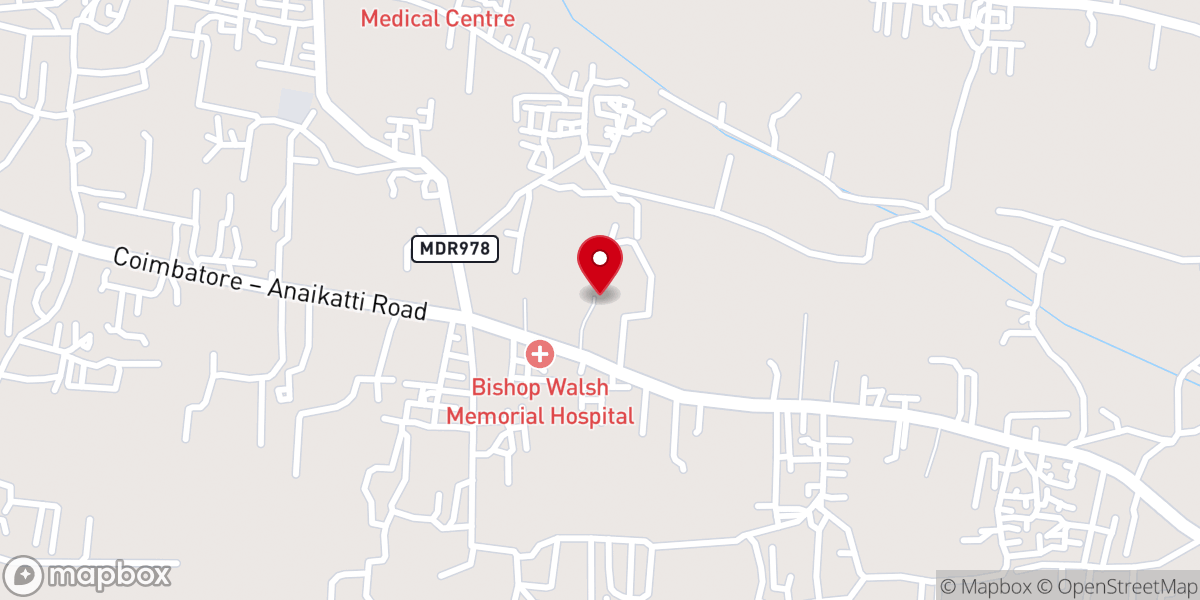 Map showing location of The Pentecostal Mission, Thadagam, Coimbatore